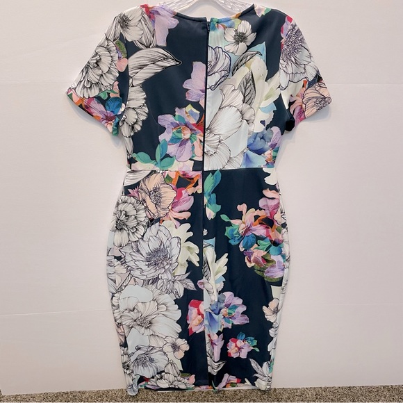 ASOS Women’s Blue Floral Short Sleeve Midi Dress Sz 6 - Picture 2 of 10